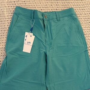 Southern Tide Aqua Flat Front Shorts